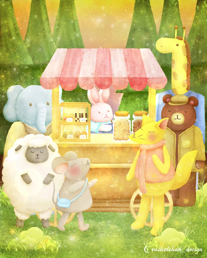 Cover image for  Branding Visual | Pink Bunny’s Forest Cookie Shop