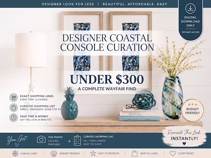Cover image for Designer Coastal Console Curation |