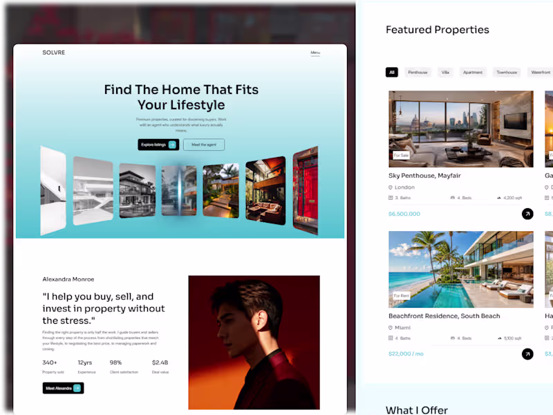 Cover image for Solvre — Modern Real Estate Agent Website Template