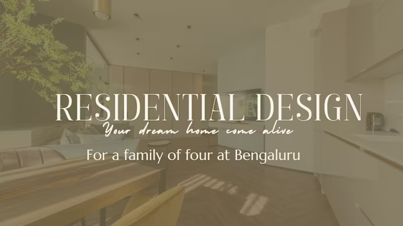 Cover image for Residential Design-Layout, working dwgs & Form visualization