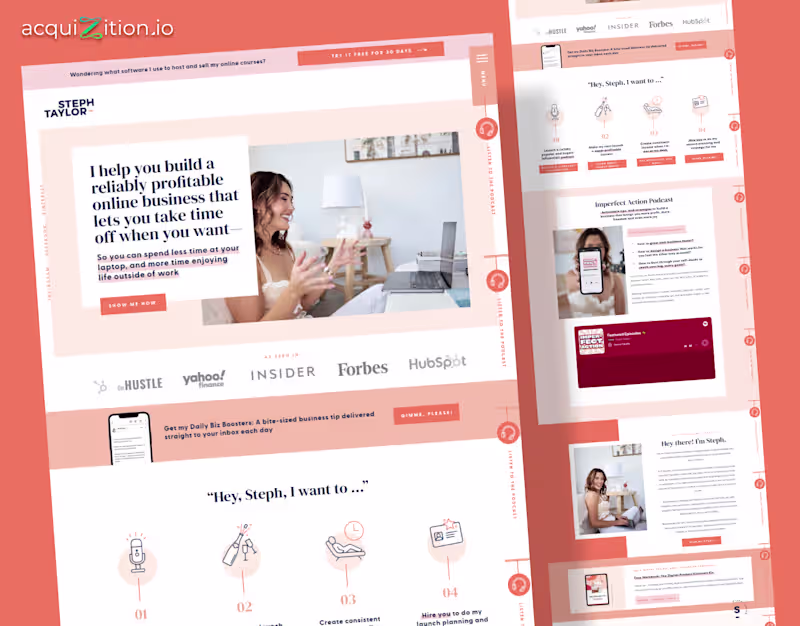 Cover image for Steph Taylor – Kajabi Website Redesign The Brief Steph wante...