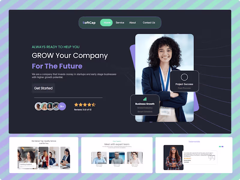 Cover image for SoftCap – Investment & Startup Funding Landing Website