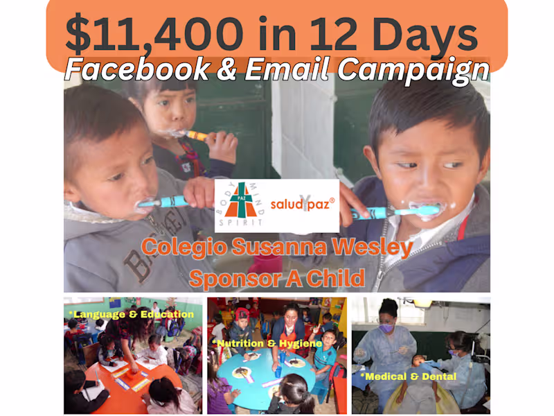 Cover image for $11,400 Raised in 12 Days — Digital Campaign for Salud y Paz