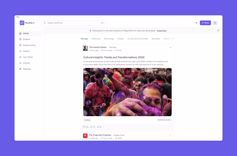 Cover image for Nuzely: AI Newsletter SaaS, Prototype to Live