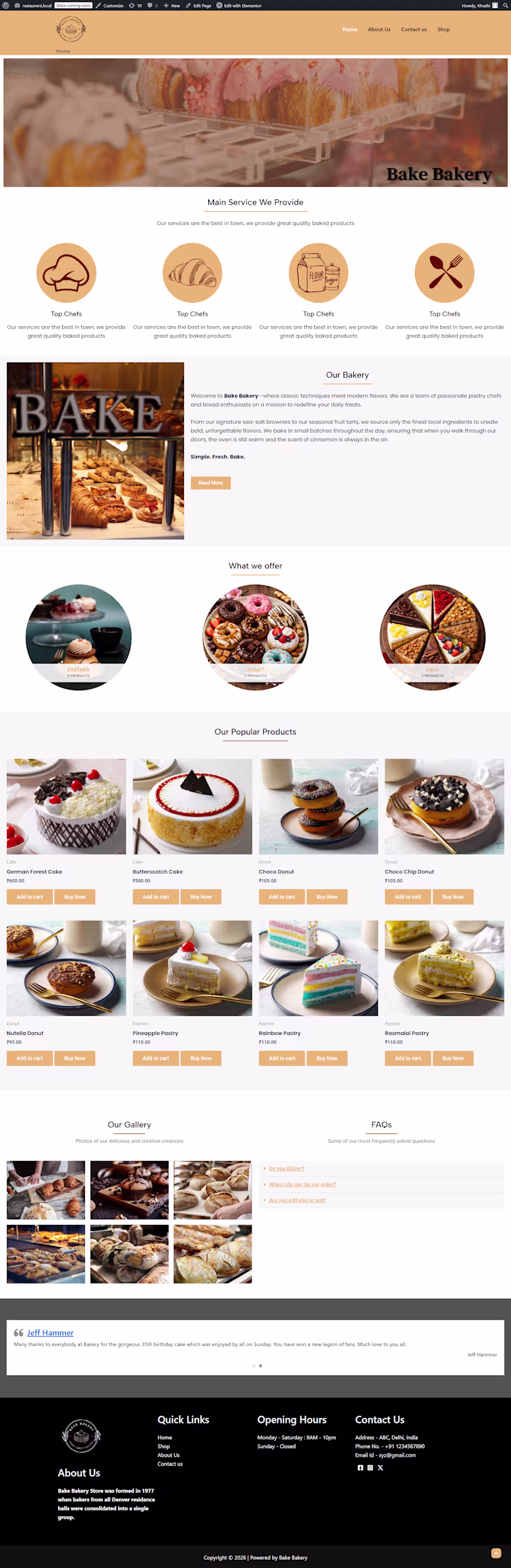 Cover image for Professional Bakery Website Design Services Using WordPress