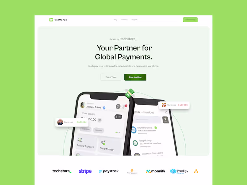 Cover image for Pay4Me - A Fintech Website Design