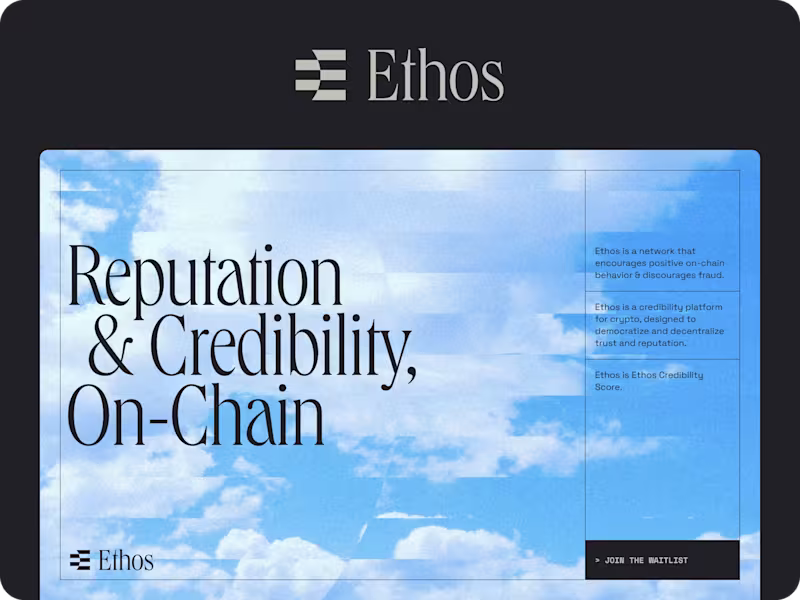 Cover image for Ethos Network — Web3 Credibility Platform
