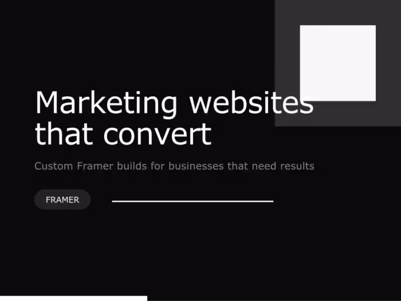 Cover image for Framer Website Design & Development
