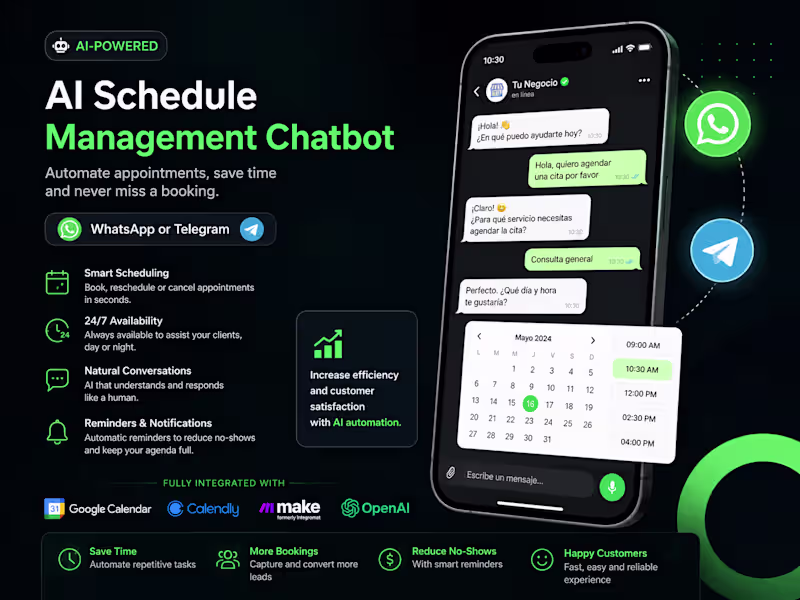 Cover image for [AI] Schedule Management Chatbot (Whatsapp or Telegram)