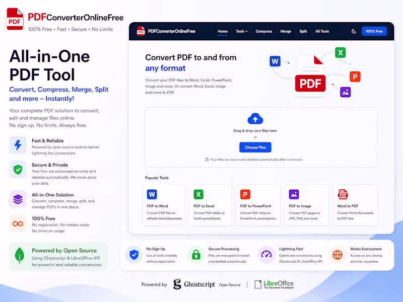Cover image for PDFConverterOnlineFree – Node.js PDF Tool
I