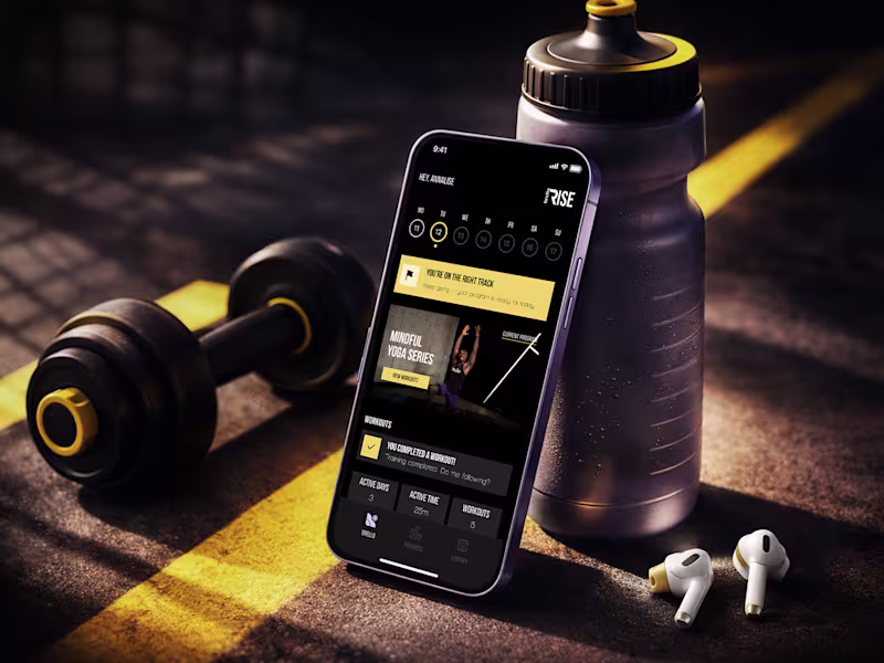 Cover image for Brello Rise: Fitness & Wellness Mobile App UI Design, UX Design