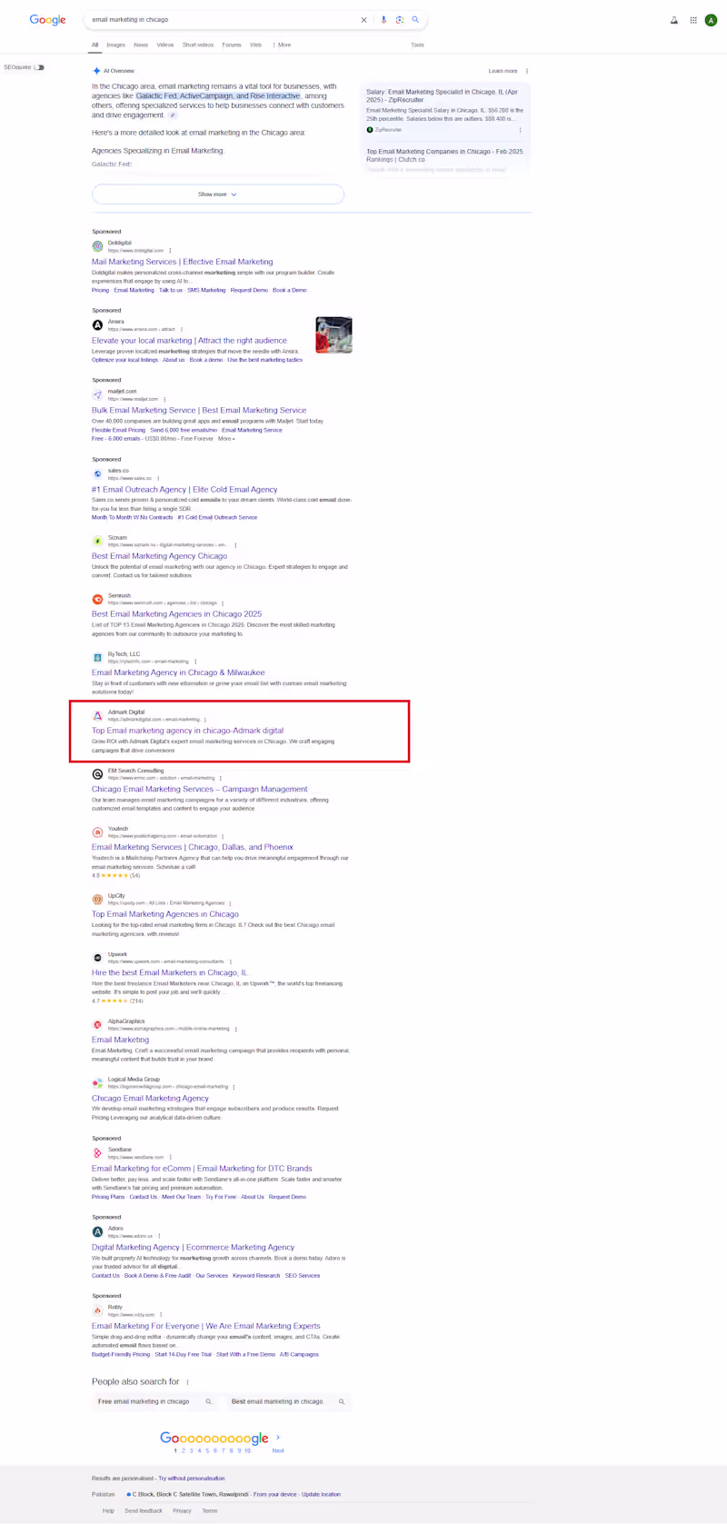 Cover image for Top Google Ranking for "Email Marketing in Chicago"