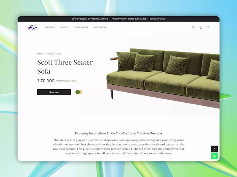 Cover image for MetaFur, E-commerce Furniture Website