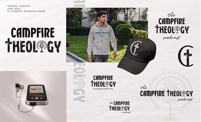 Cover image for Campfire Theology podcast brand identity design & logo suite