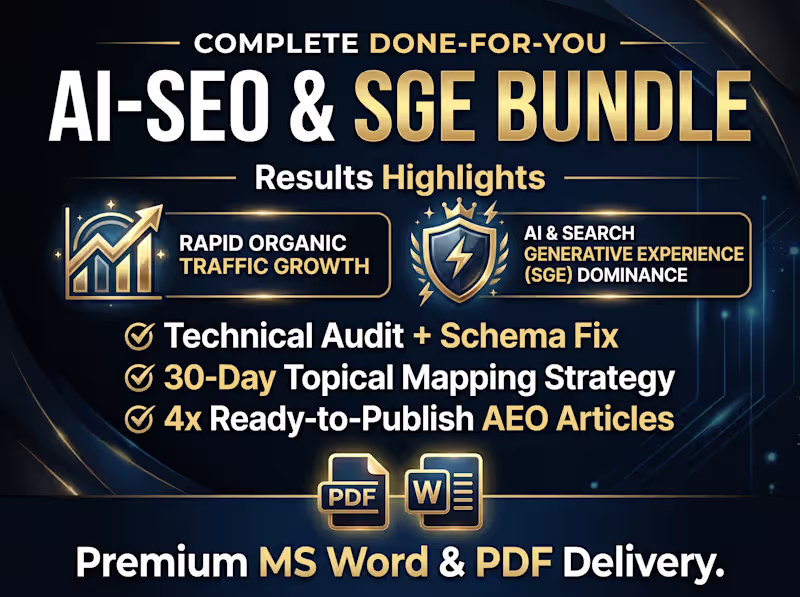 Cover image for Done-For-You (DFY) AI-SEO & AEO Dominance Package: Get Cited!