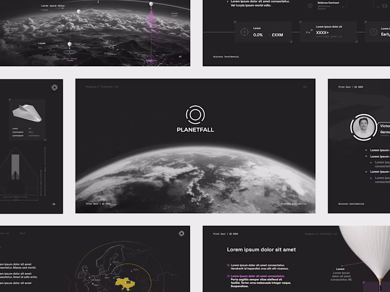 Cover image for Investor Pitch Deck Design for Planetfall - Defencetech