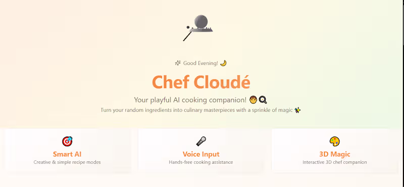 Cover image for Chef Cloudé - AI Recipe Generator | Create Amazing Recipes from…