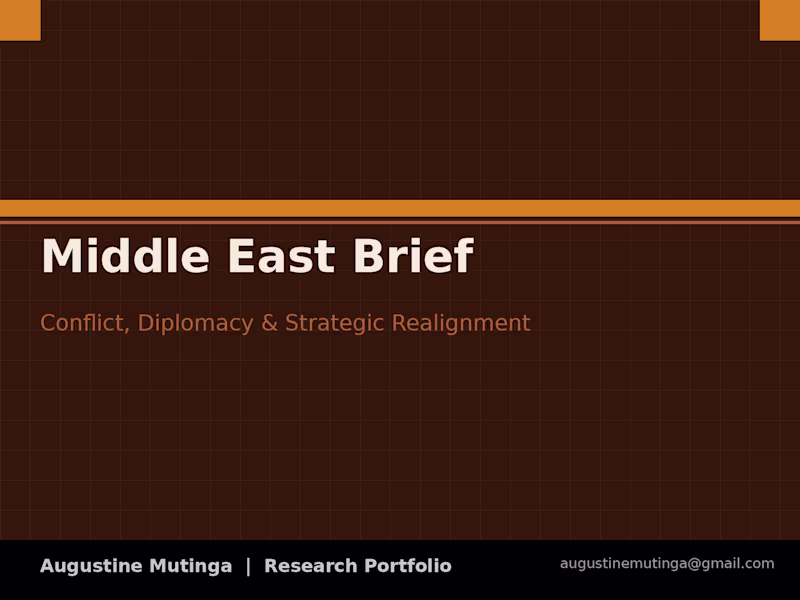 Cover image for Middle East brief 