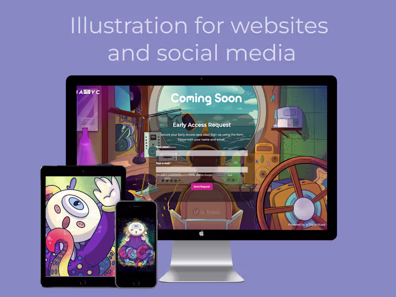 Cover image for 2D Illustrations for social media/web sites/print/posters