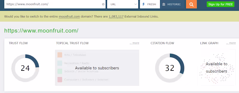 Cover image for Increased trust flow Tf of website