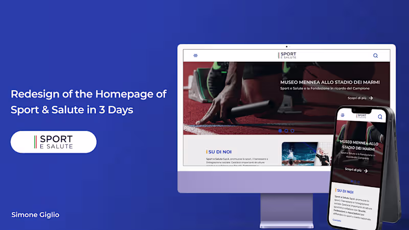 Cover image for Redesign Homepage Sport & Salute :: Behance
