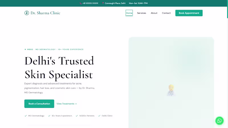 Cover image for Professional clinic website for appointments