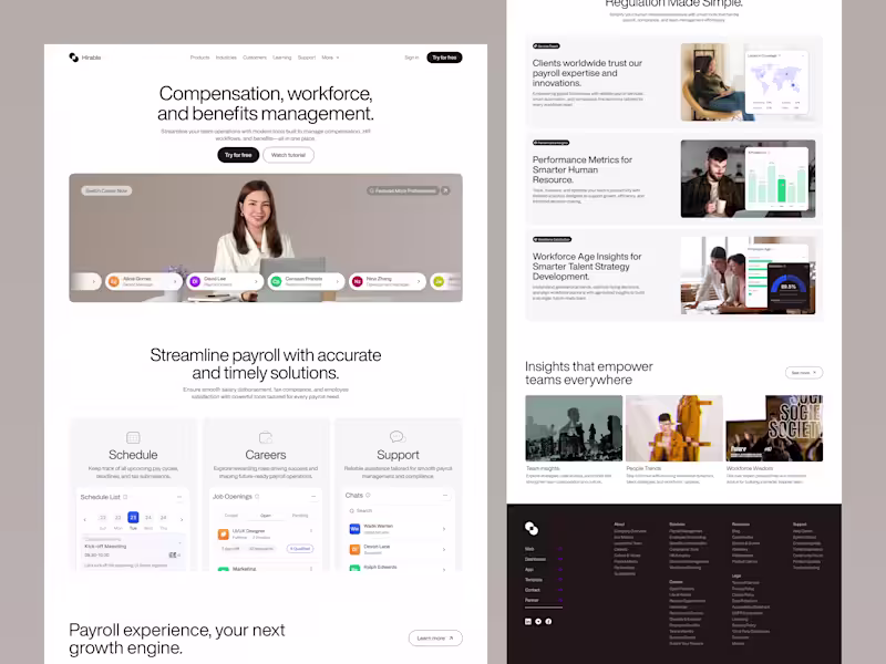 Cover image for Hirable - HR Management Landing Page