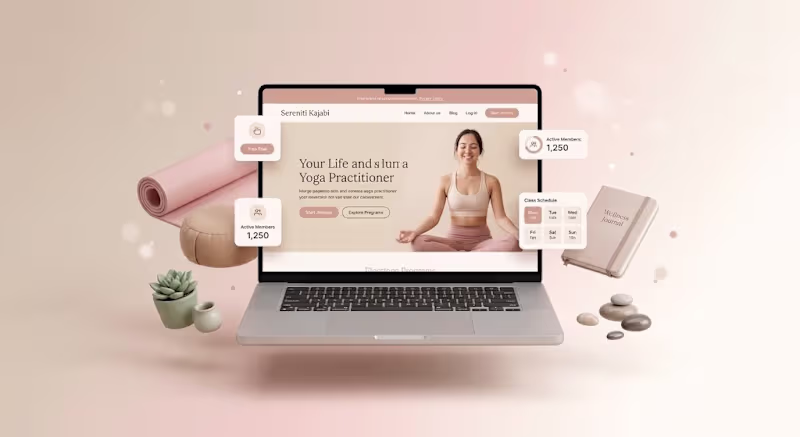 Cover image for Kajabi Website for Sereniti - Yoga & Wellness Membership Brand