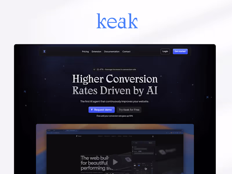 Cover image for Keak · Landing page des & dev in Framer