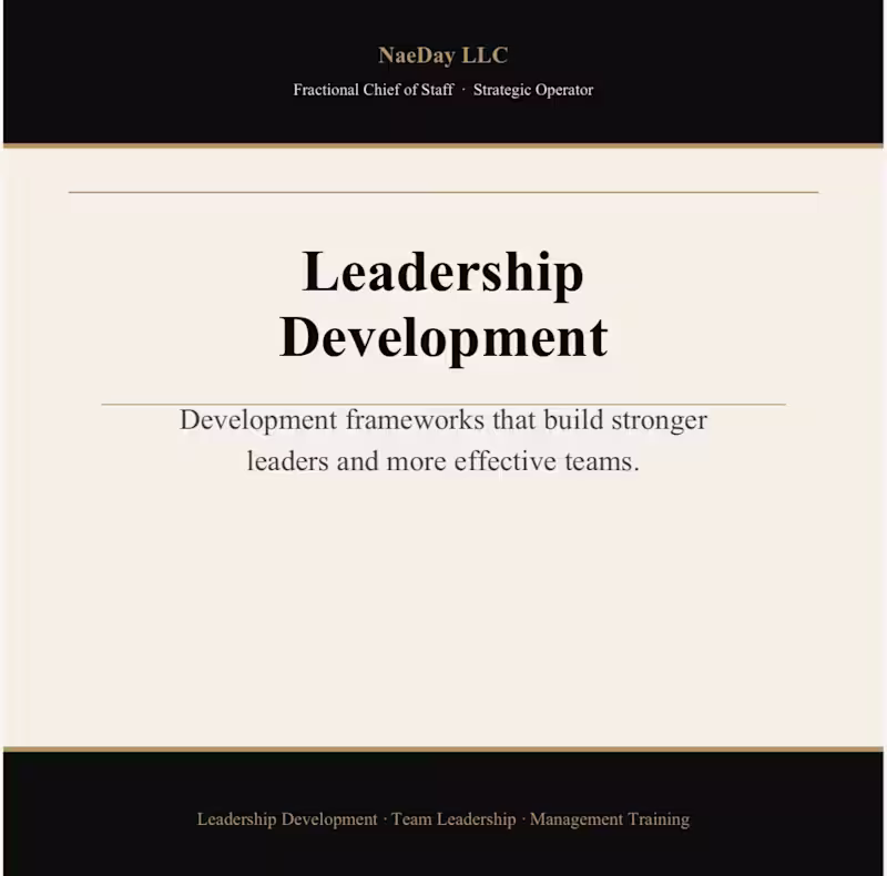 Cover image for Leadership Development