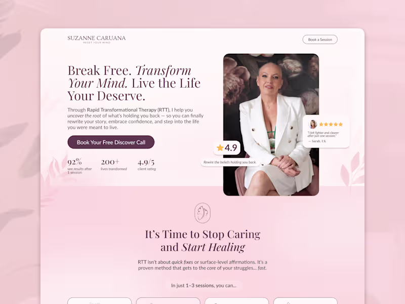 Cover image for Landing Page Design for RTT Service Business