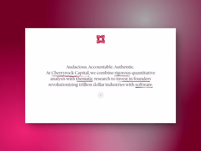 Cover image for Cherryrock Venture Capital: Custom Webflow Site