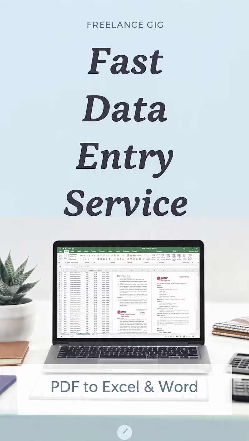 Cover image for Fast Data Entry from PDF,Image to Excel and Word