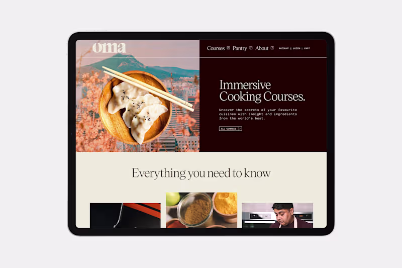 Cover image for Website Development for Oma Kitchen