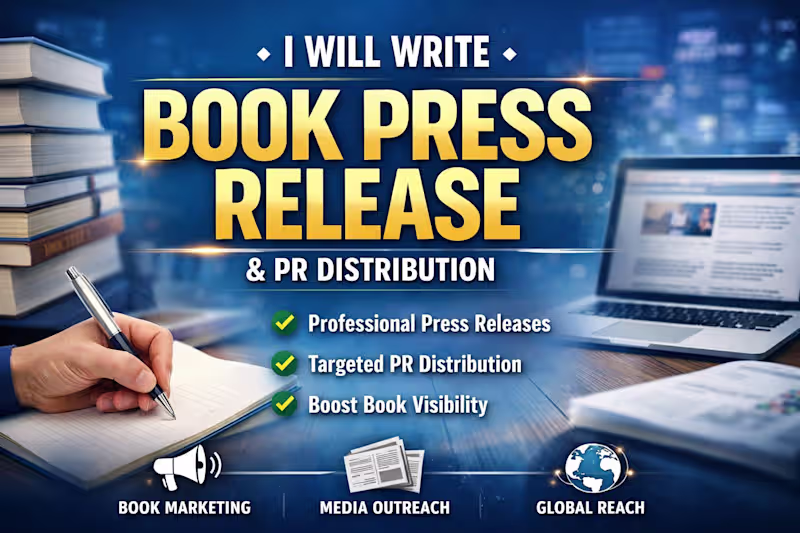 Cover image for Book press release writing, distribution and marketing