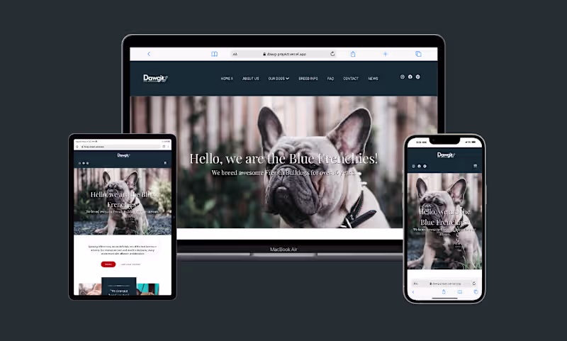 Cover image for Project: Dawgs – Dog Breeding Website Development Time: 20 D...