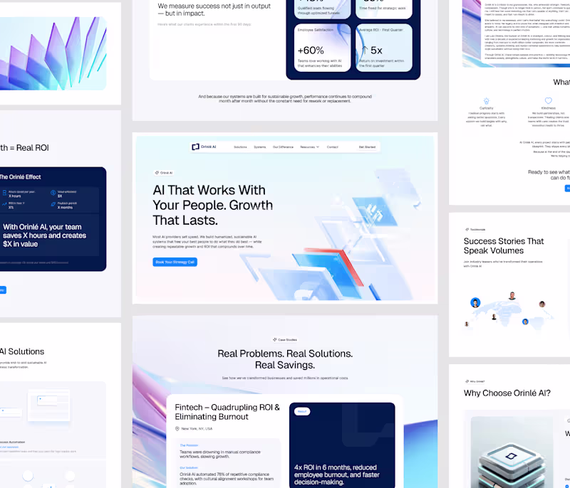 Cover image for Orinle | Premium AI Solution Agency Website Redesign