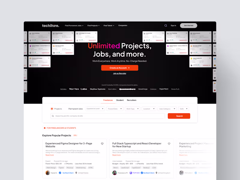 Cover image for Techihire - Landing Page