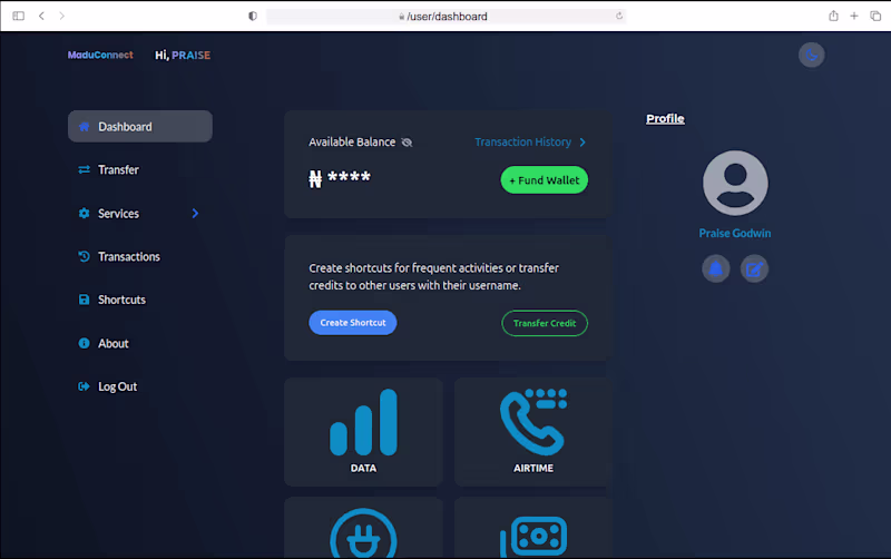 Cover image for Virtual top up site