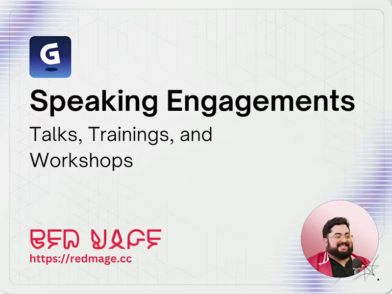 Cover image for Speaking Engagements & Workshops