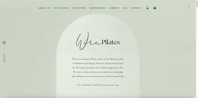 Cover image for WiraPilates - Created Minimalistic Page with Custom Calendar
