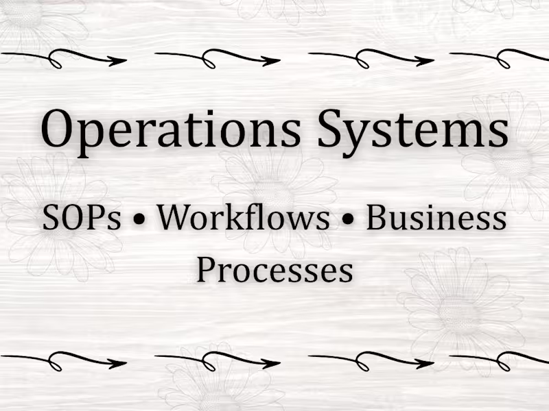 Cover image for Operations Systems & SOP Documentation