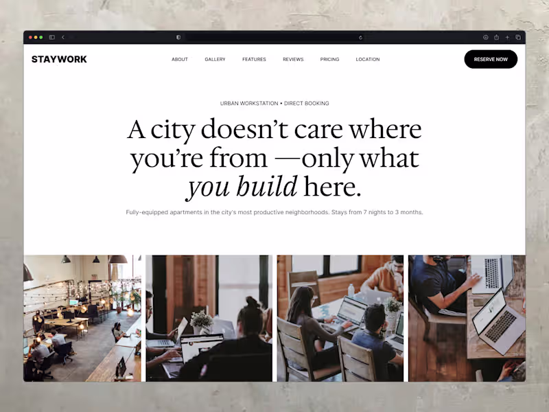 Cover image for Website design for STAYWORK, a
