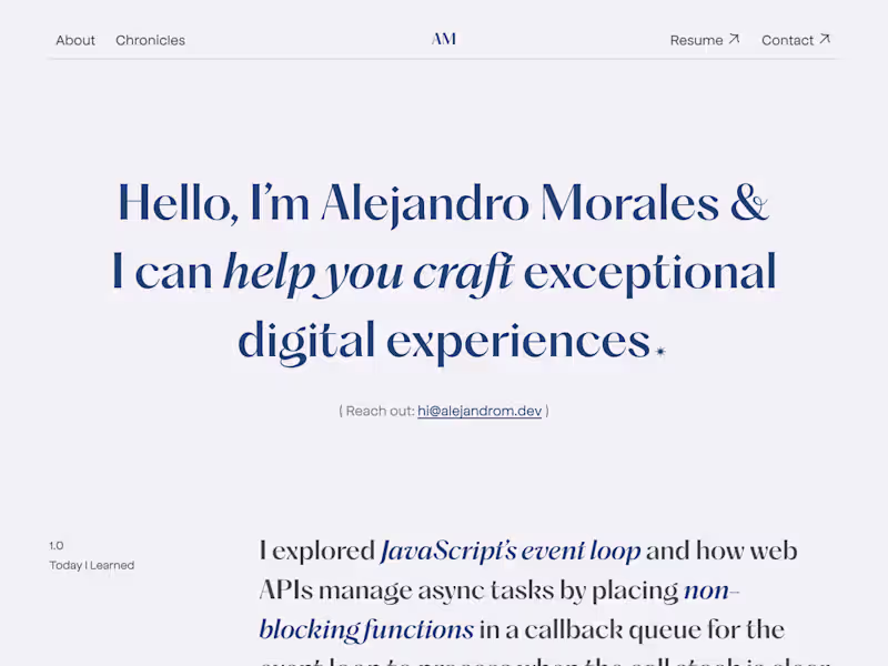 Cover image for Alejandro's Site