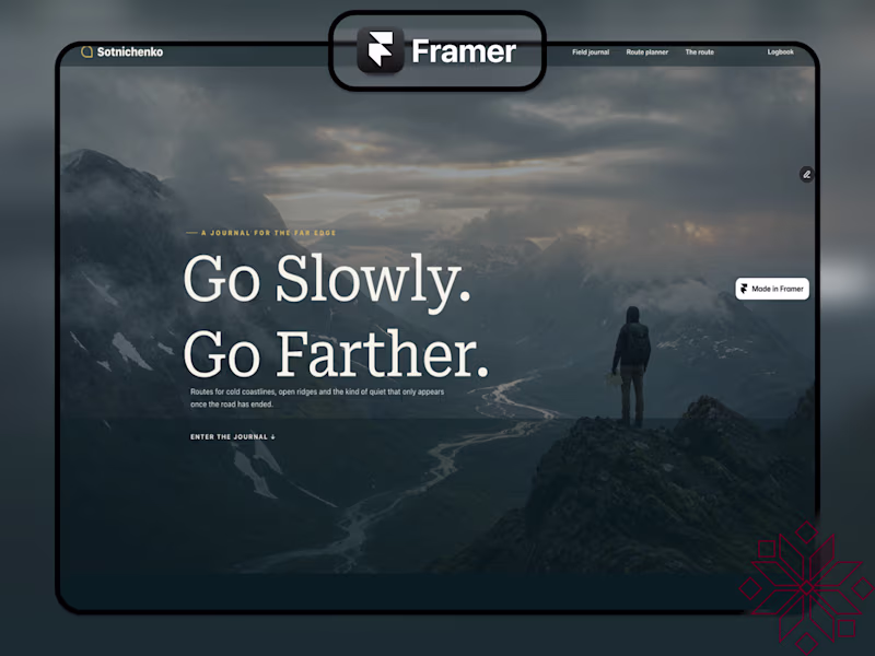 Cover image for Northbound Field Journal — Framer Travel Template
