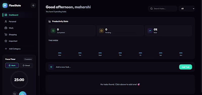 Cover image for FlowState: Premium Task Management
I’ve built