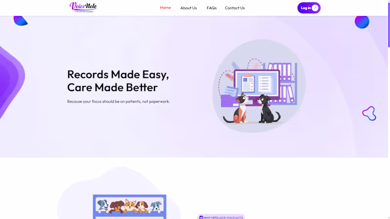 Cover image for Voice Note - Records Made Easy, Care Made Better