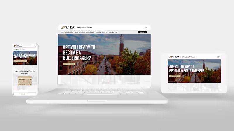 Cover image for Purdue University Admissions Website Redesign