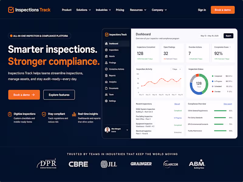 Cover image for Inspections Track website concept and