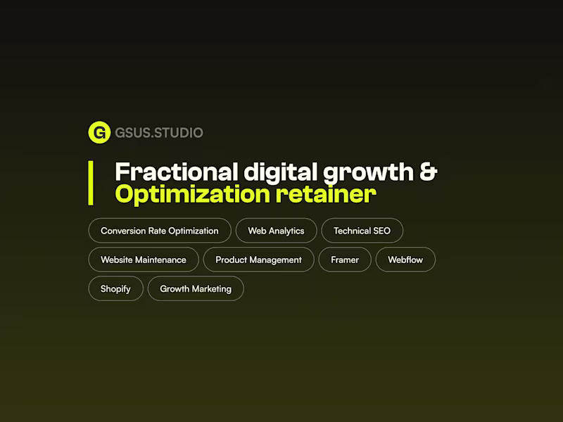 Cover image for Fractional digital growth & Optimization retainer